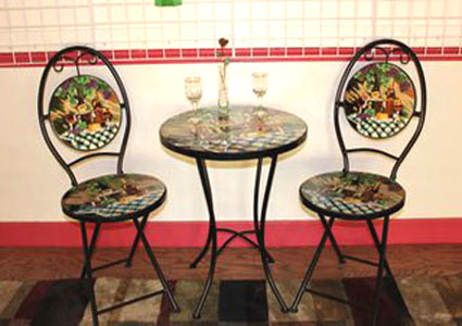 hand painted bistro set